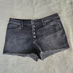 Universal Thread Washed Grey Button-Front Denim Shorts